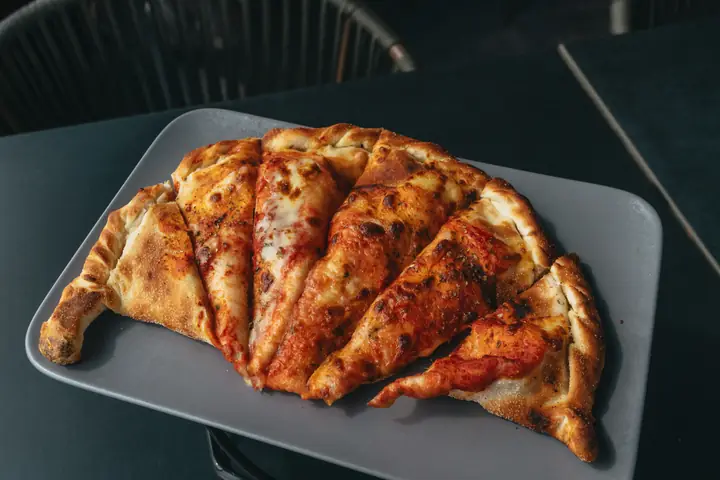 Pizza on a board